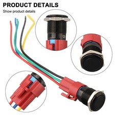 Interrupteur bouton poussoir à verrouillage LED rouge éclairé 16mm 12V avec a