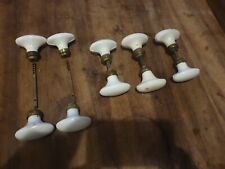 Lot de 5 doubles Poignées de portes en céramique, carré de 6 mm.