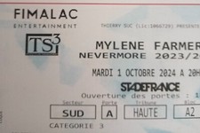PLACE DE CONCERT MYLENE FARMER  2 PLACES