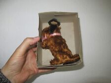 VEB jouet mécanique 1950 CHIEN  danseur carton bouilli et peluche ,