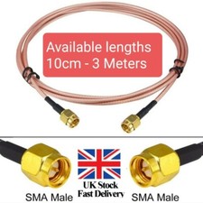 SMA MALE to SMA MALE PIGTAIL FLY LEAD EXTENSION CABLE RG316 10cm to 300cm.