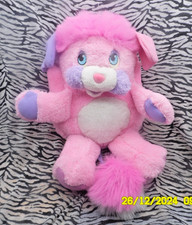 P🦋 DELPLAY 1986 IDEM MATTEL PELUCHE VINTAGE POPPLES PINK PARTY ROSE VIOLET 35CM