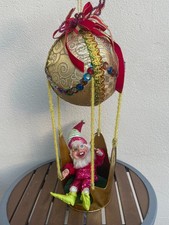Mark Roberts Elf Balloon Elf Hot Air Balloon Christmas Decoration Hanging Rare
