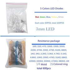 1390Pcs/Lot Composants Électroniques LED Diode Transistor Condensateur Résista