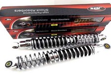 SUZUKI PE175 400mm CHROME JBS REAR SHOCK ABSORBERS EYE TO EYE