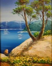 tableau peinture Huile Sur Toile Signée 