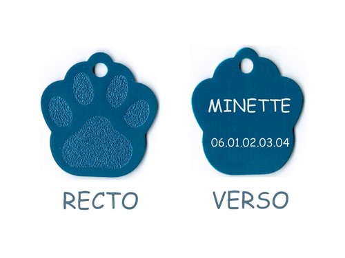 Medaille gravee chien chat - ou,