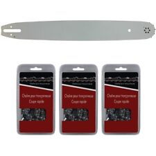Guide 50 cm (20 pouces) + lot de 3 chaînes 72 maillons - Compatible tronçonneuse