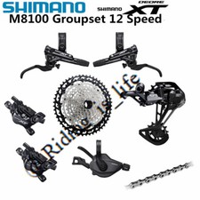 SHIMANO XT M8100 1x12 Speed MTB Groupset W/M8120 4-Pistol Brake Resin-Ice 5 Pcs