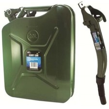 Jerry Can 20l Metal Green 20L with Spout Nozzle for Petrol Diesel Pro-User
