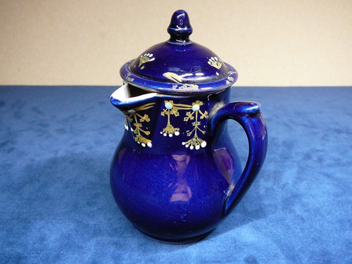 Ancien pot lait bleu de - pot,