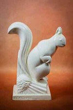 Art Deco Crackled Earthenware Squirrel by Charles Lemanceau - St-Clément