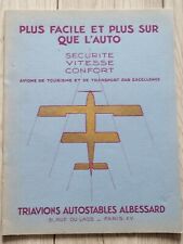 livres anciens. CATALOGUE DE VENTE D'UN AVION ALBESSARD. 1931. 23 PAGES. ILL.