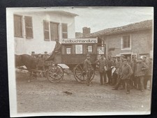 photo German soldiers around stagecoach Feldbuchhandlung village Lorraine 14 18