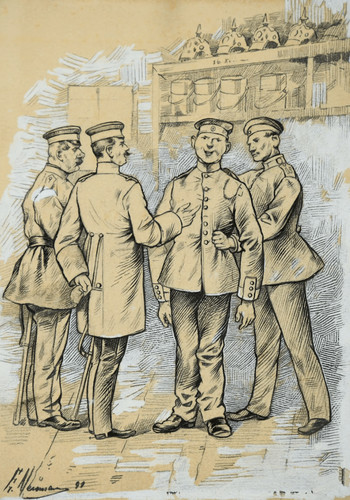 Scène soldats 1891 - scène,