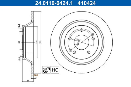 Disque frein plein - 2x,