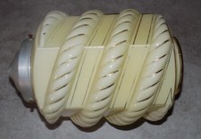 ANTIQUE ART DECO GLASS LIGHT YELLOW & GOLD GLOBE SUSPENSION