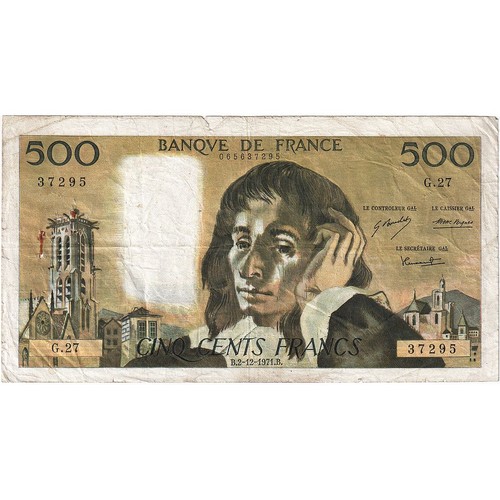 France 500 francs pascal - france,, francs,