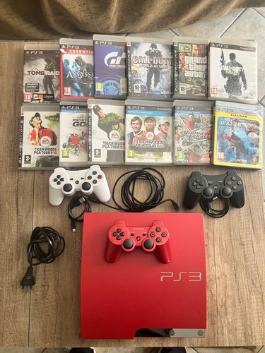 Console ps3 slim rouge - console,