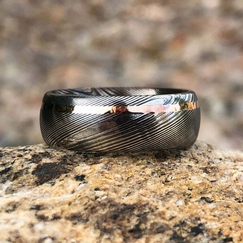 8mm black damascus steel - damascus, rose