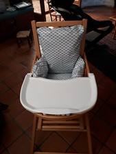 chaise haute bébé pliante, en bois