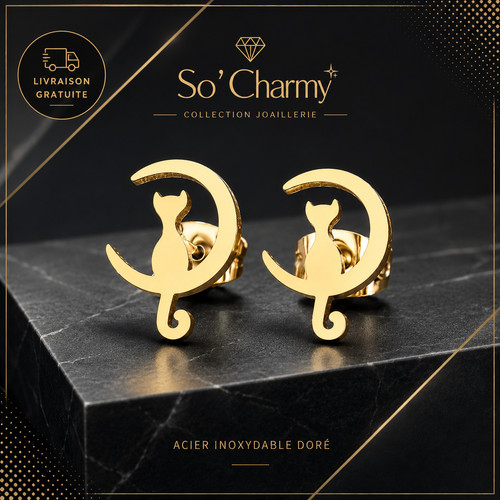 Boucles oreilles chat - boucles, et