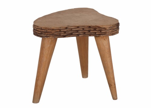 Ancien tabouret bas tripode - ancien,