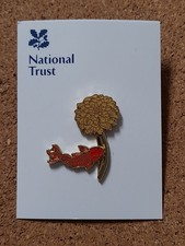 National Trust BIDDULPH GRANGE Fish With Flower Charity Pin Badge