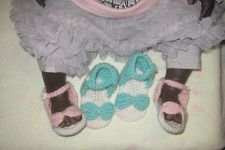 @LOT 2 PAIRES SANDALES / BEBE reborn / poupon / petit ours brun ou autre poupée@