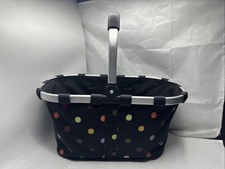 Reisenthel collapsible carry-all bag basket Polka Dot Color Black 19x11x9.5”