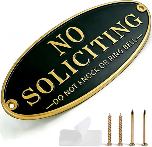 Brass soliciting sign - brass, no