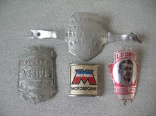 Lot de 4 anciennes plaques de vélo Louison Bobet St Etienne ASSIUS Motobécane