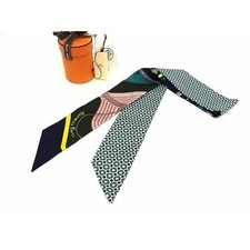 Hermes Clic Clac Modern Cannage Silk Twilly Blue Fd4706