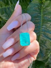 CARIBBEAN TREASURE, GLOWING NATURAL PARAIBA TOURMALINE NECKLACE EXOTIC GEMSTONE