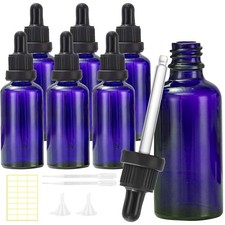 11 Pcs Flacons en verre bleu