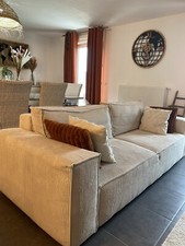 Canapé Côtelé Blanc Réversible 