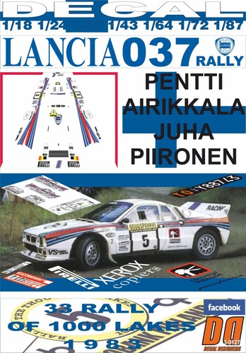 Decal lancia 037 rally pentti - lancia,