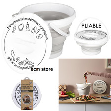 SEAU A COMPOST PLIABLE AVEC ANSE ET COUVERCLE sceau rétractable de compostage 5L