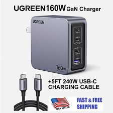 UGREEN Nexode Pro 160W USB C Charger, 4-Port PD 3.1 GaN Compact Fast PPS,W/Cable