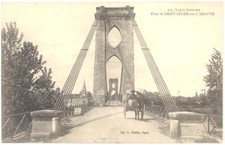 Old postcard 47 - 415. Lot and Garonne - Pont de SAINT LEGER sur GARONNE Animated, Hitch