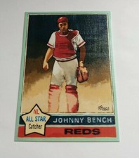 Baseball Art Card Print of Johnny Bench, 76. Version 2