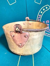 18th century polished brass and red copper log holder cauldron