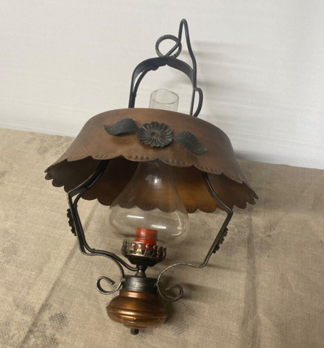 Lampe cuivre fer forger - cuivre, et