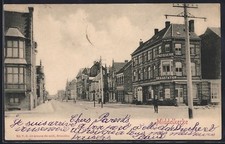 Old postcard Middelkerke, one street, view from the street 1903 