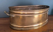 Antique Vintage Retro Brass Planter Or Pot Cover 