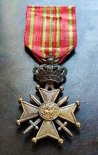 MÉDAILLE CROIX DE GUERRE BELGE 14 18 - BRONZE - INSIGNE 1914 1918 BELGIQUE WWI