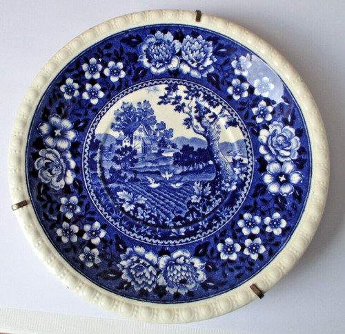 Ancienne assiette avec support - ancienne,