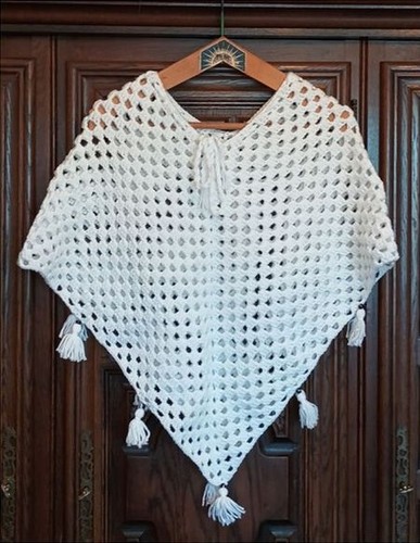 Poncho châle crochet - poncho,