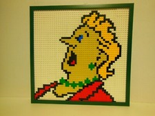 TINTIN Themed Figure Composition in LEGO Pieces Under Frame (CASTAFIORE