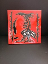 Jean Lurçat Le Coq Pour Sant Vicens Ceramic Tile Signed by Artist 1950's